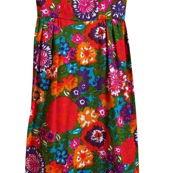 Vintage 60's Sandra Post Bold Psychedelic Floral Print Pillar Dress Small RARE - Picture 9 of 13